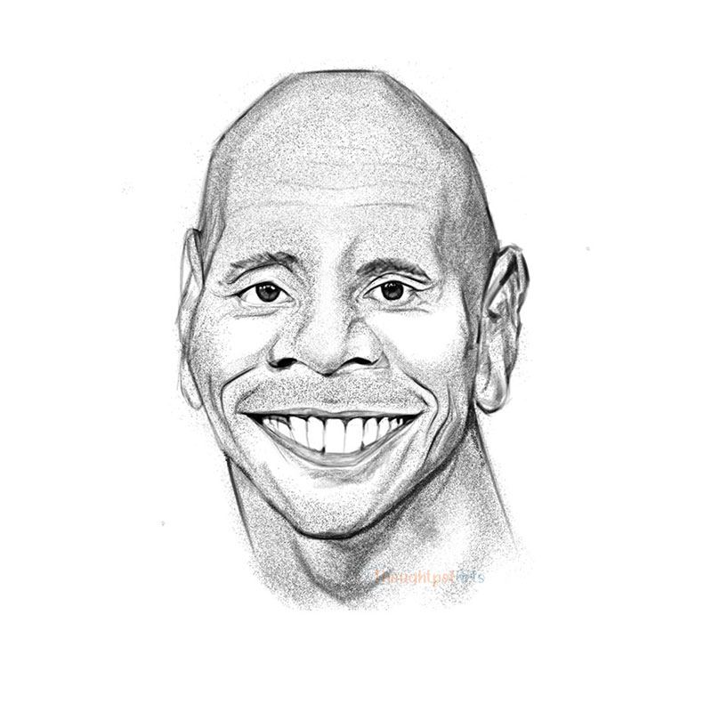 Dwayne ‘The Rock’ Johnson Caricature – Thoughtpotarts